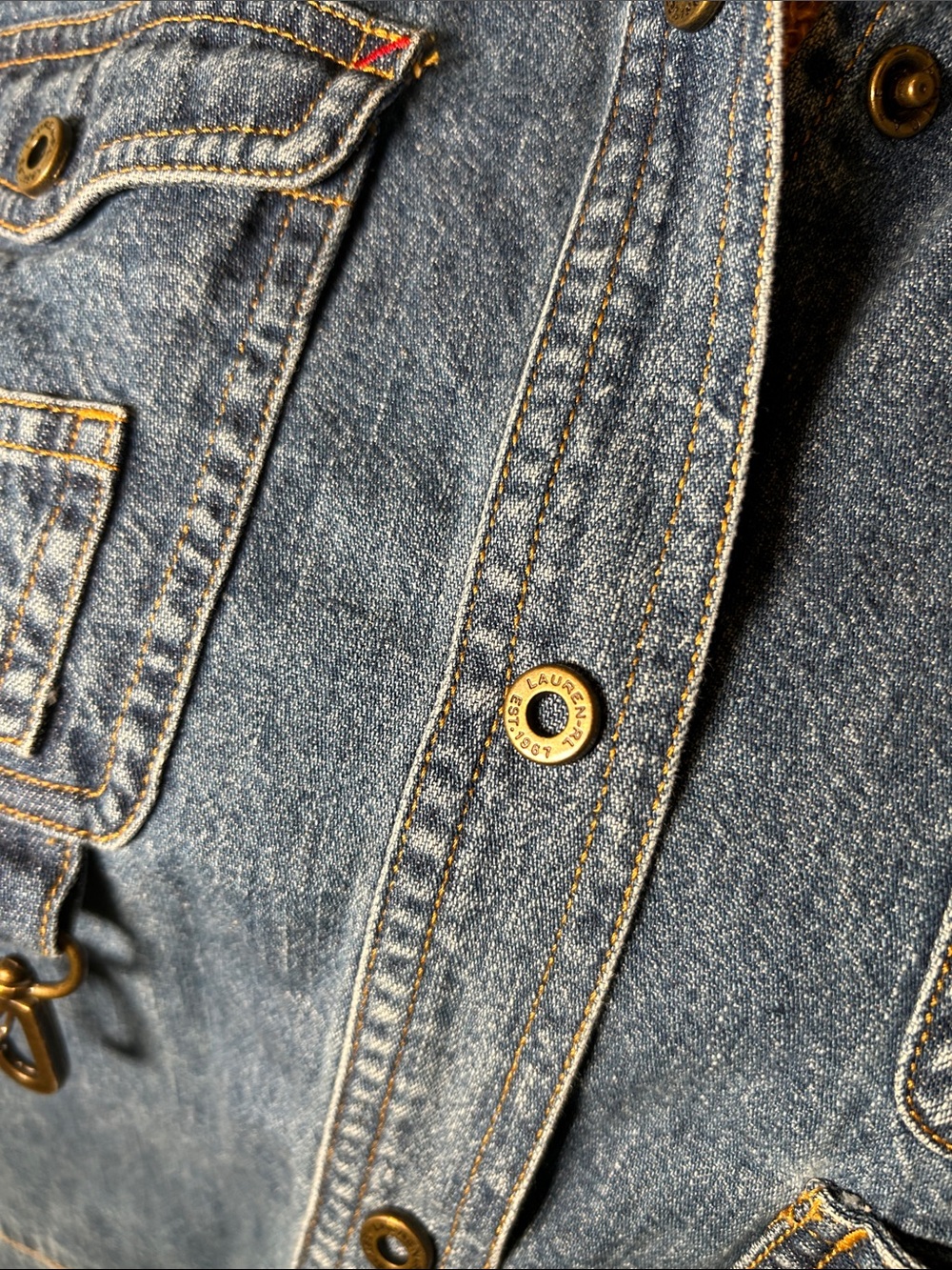 Ralph Lauren Jeans Co Snap Button Down Denim Utility Shacket Shirt 4 - Picture 7 of 14